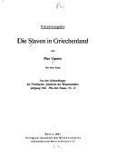 Die Slaven in Griechenland